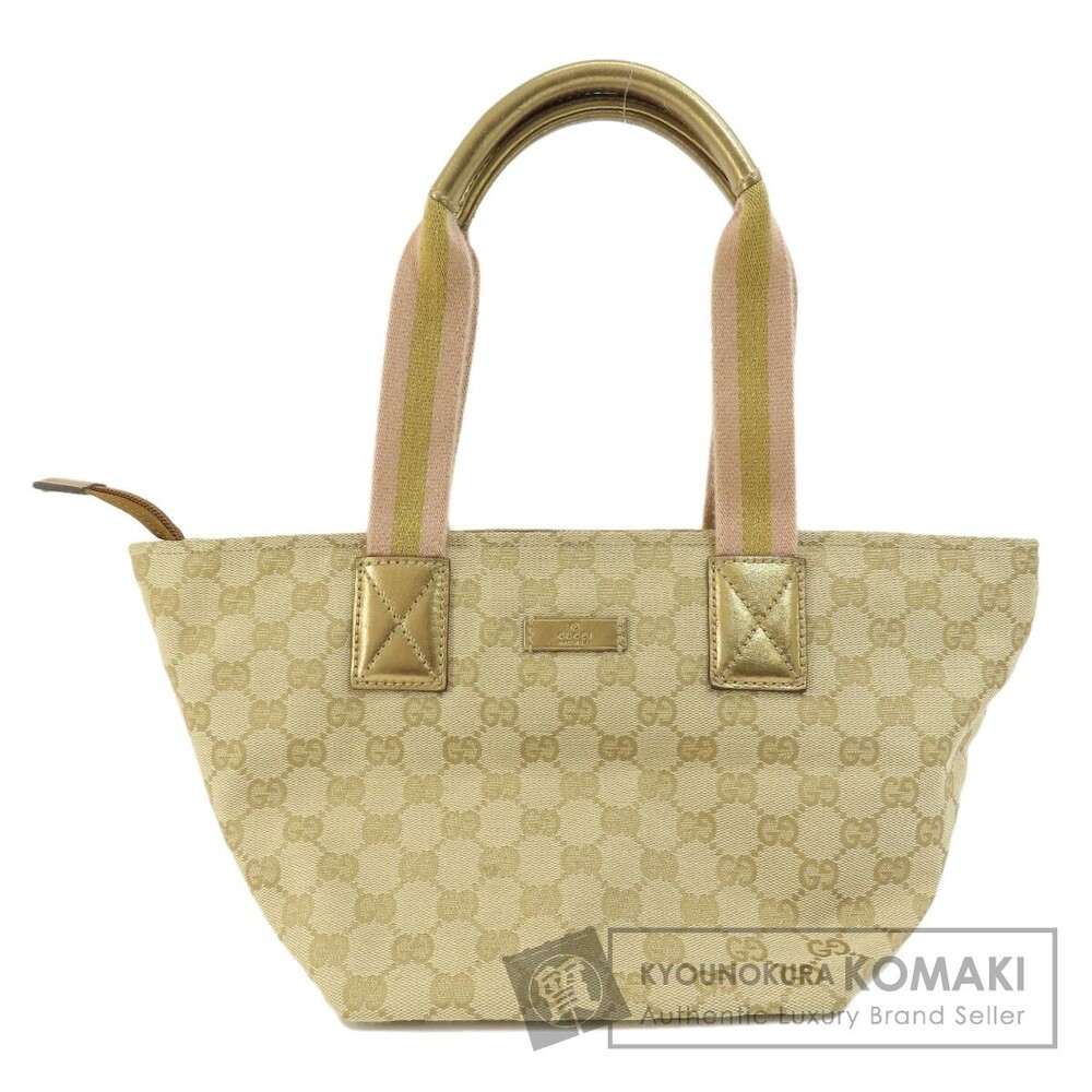 Gucci GG Canvas Sherry Line Tote Bag Gold